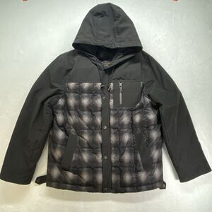 Pendleton Down Jacket 650 Fill Men's Medium Plaid Black White Water‎ Resistant